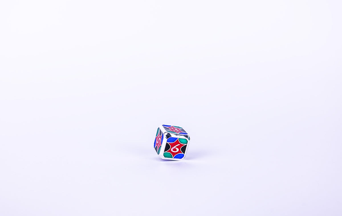 LPG Dice Set - Metal RPG Leadlight 4 Colour/Silver