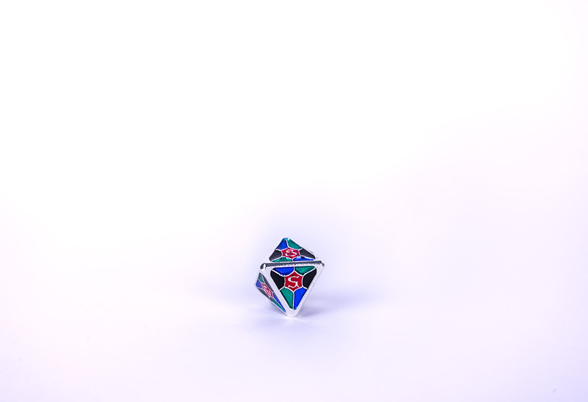 LPG Dice Set - Metal RPG Leadlight 4 Colour/Silver