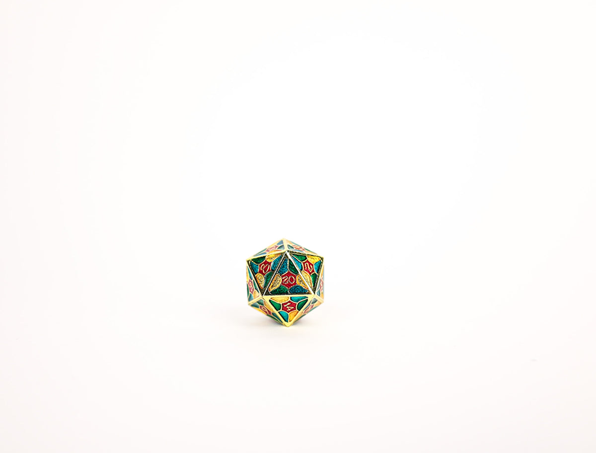 LPG Dice Set - Metal RPG Leadlight 4 Colour/Gold - Good Games