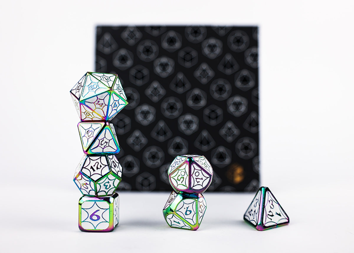 LPG Dice Set - Metal RPG Leadlight Dazzle Bright - Good Games
