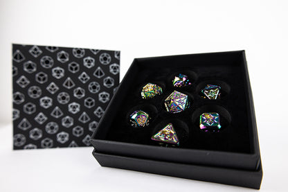 LPG Dice Set - Metal RPG Leadlight Dazzle Dark - Good Games