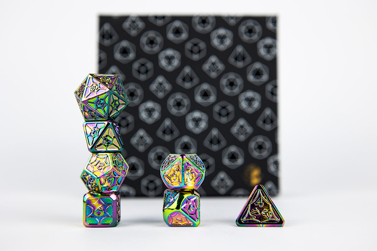 LPG Dice Set - Metal RPG Leadlight Dazzle Dark