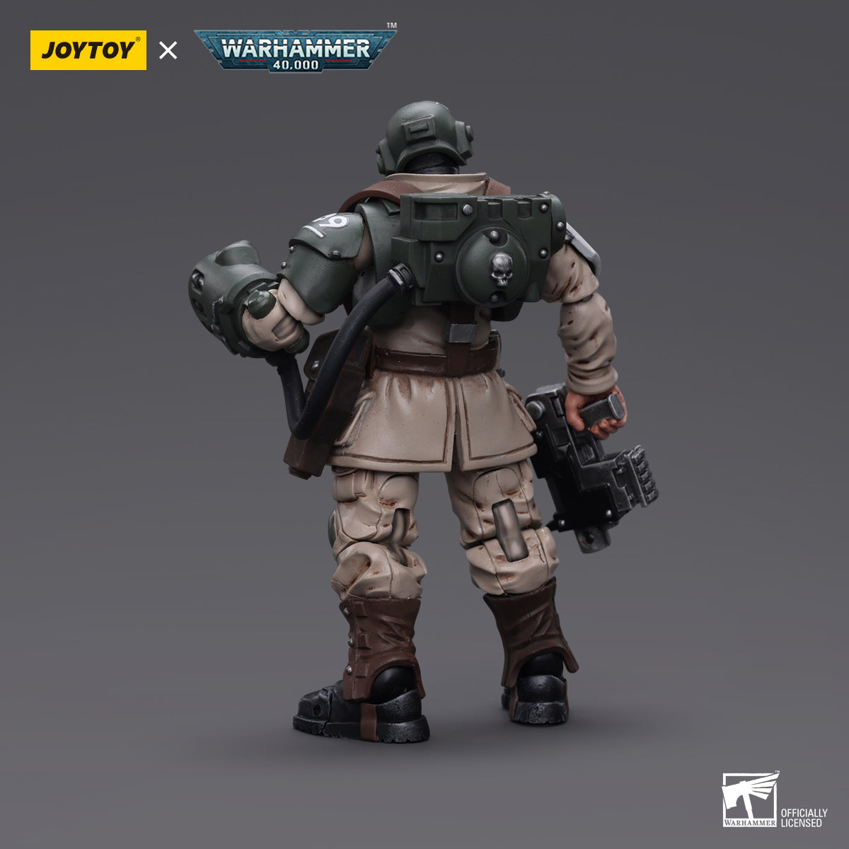 Warhammer Collectibles: 1/18 Scale Astra Militarum Cadian Command Squad Veteran Sergeant with Power Fist