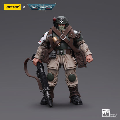 Warhammer Collectibles: 1/18 Scale Astra Militarum Cadian Command Squad Veteran with Medi-pack - Good Games