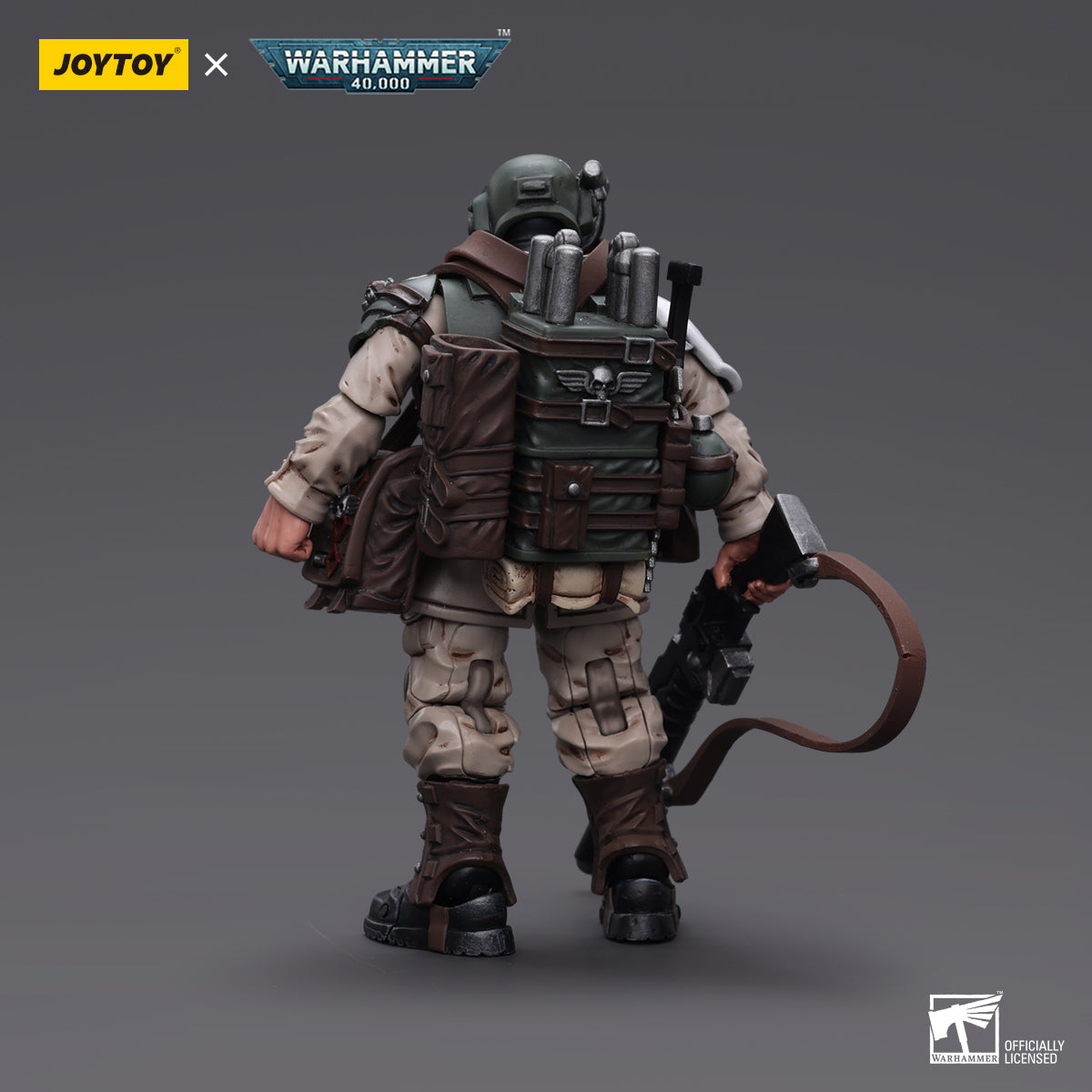 Warhammer Collectibles: 1/18 Scale Astra Militarum Cadian Command Squad Veteran with Medi-pack