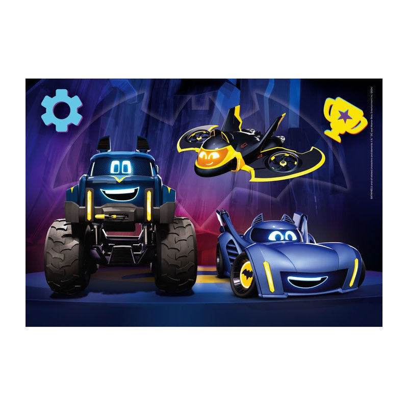 Batwheels 2 x 60-piece jigsaw puzzle of Bat-truck, Bat-plane, and Batmobile