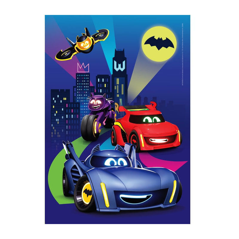 Clementoni Batwheels 60-piece jigsaw puzzle with Bat-Vehicles against a city backdrop