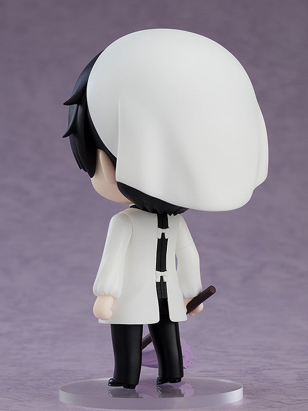 Nendoroid Kimihiro Watanuki with fox mask and smiling face holding tray