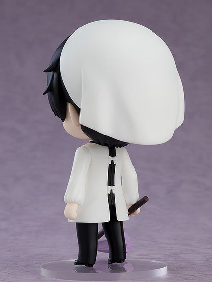 Nendoroid Kimihiro Watanuki with fox mask and smiling face holding tray