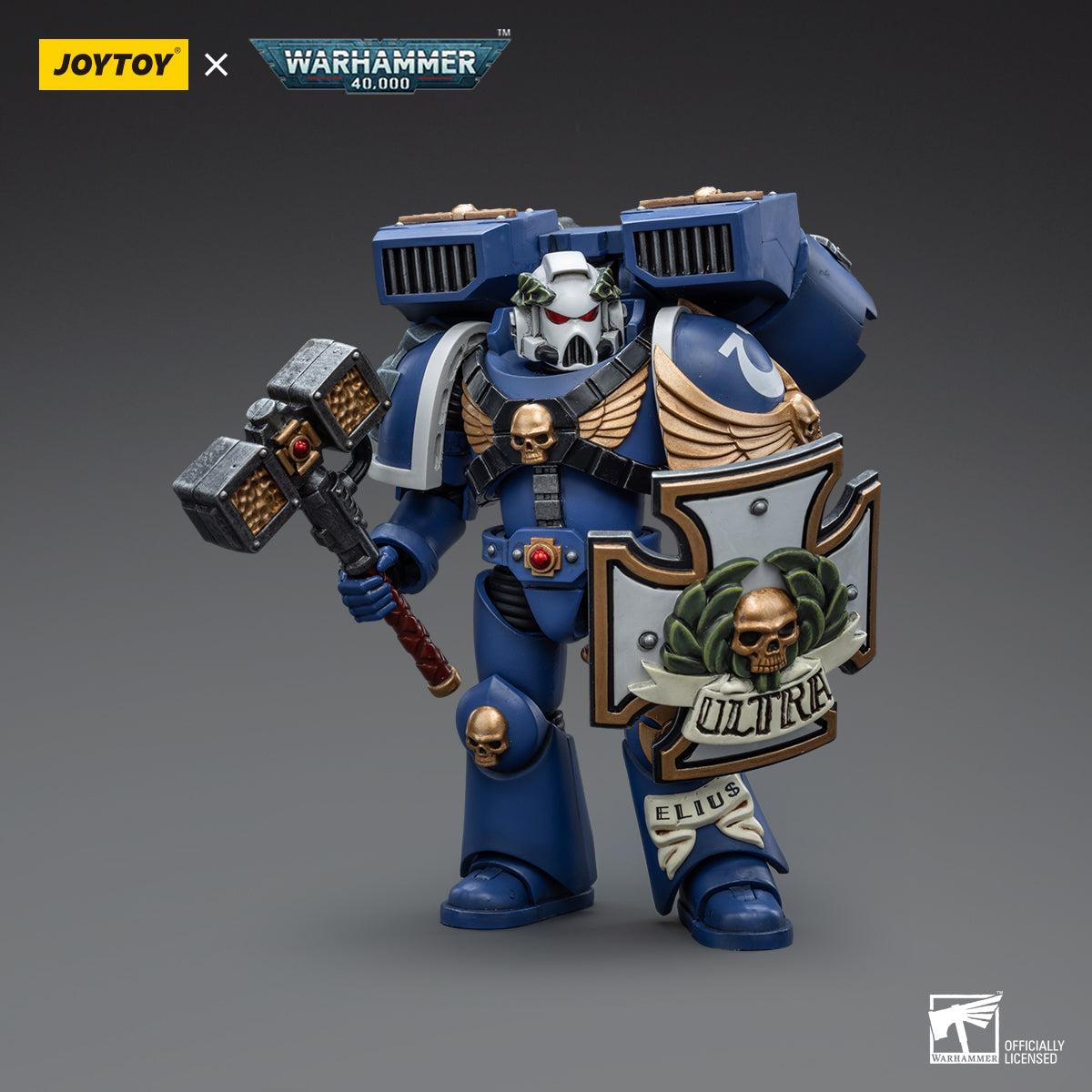 Warhammer Collectibles: 1/18 Scale Ultramarines Vanguard Veteran with Thunder Hammer, Storm Shield