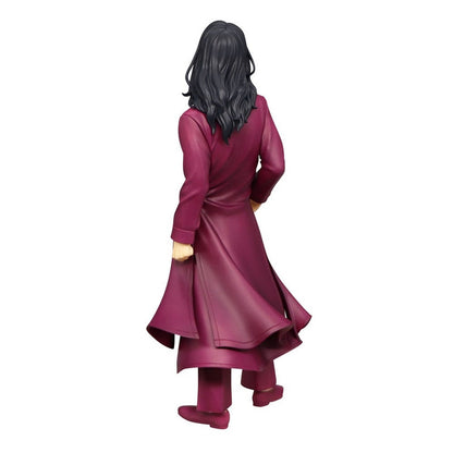 Anime figure wearing a long maroon coat and pants