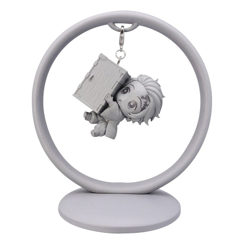 Gray anime character figure of Genya Shinazugawa from Demon Slayer hanging