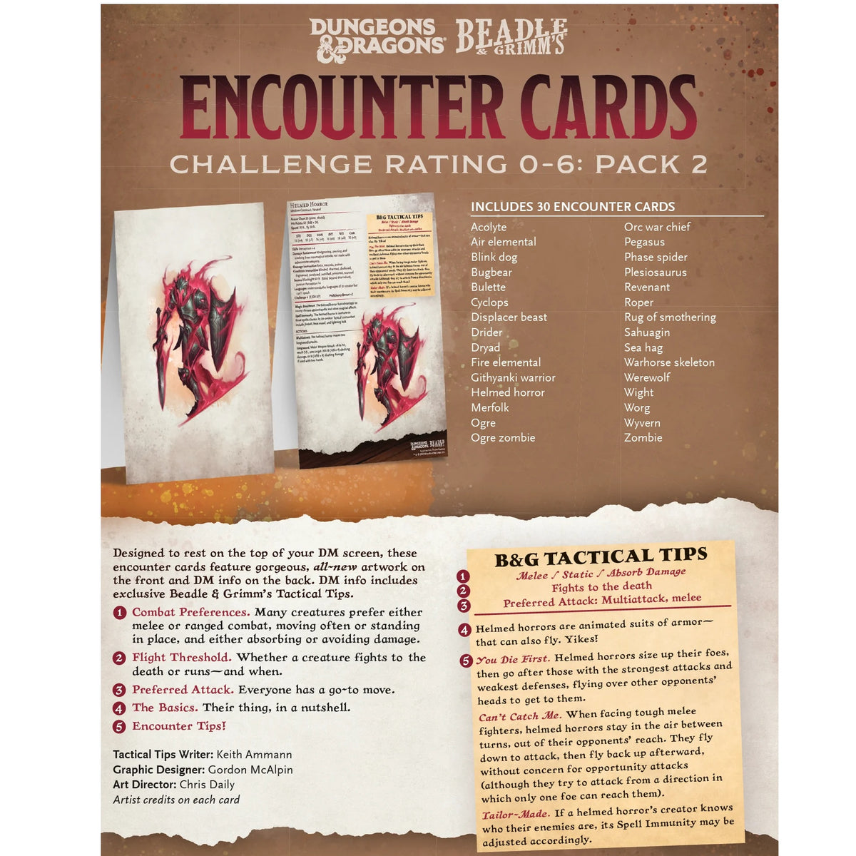 Beadle &amp; Grimms Encounter Cards - Challenge Rating 0-6: Pack 2