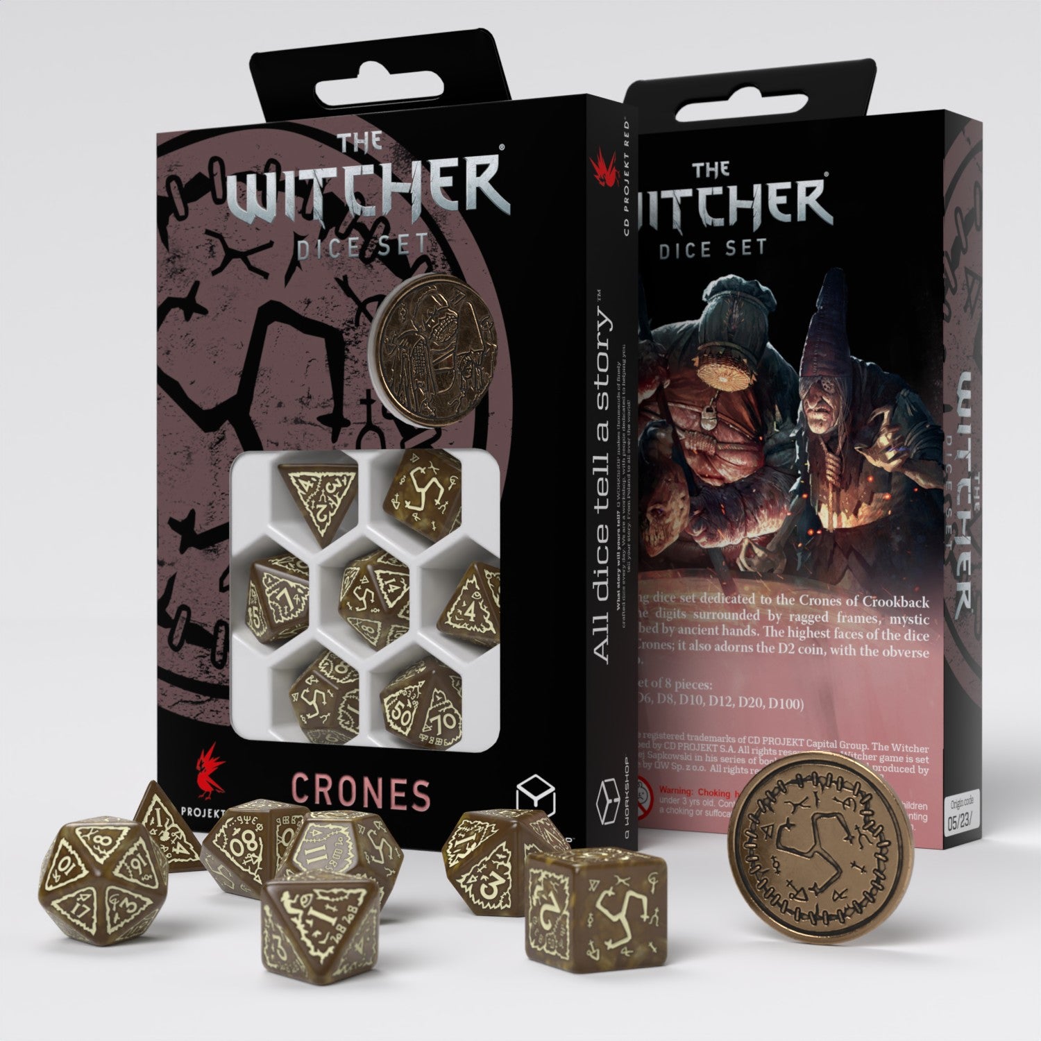 Q Workshop - The Witcher Dice Set Crones - Weavess Dice Set 7 With Coin - Good Games