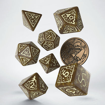 Q Workshop - The Witcher Dice Set Crones - Weavess Dice Set 7 With Coin - Good Games
