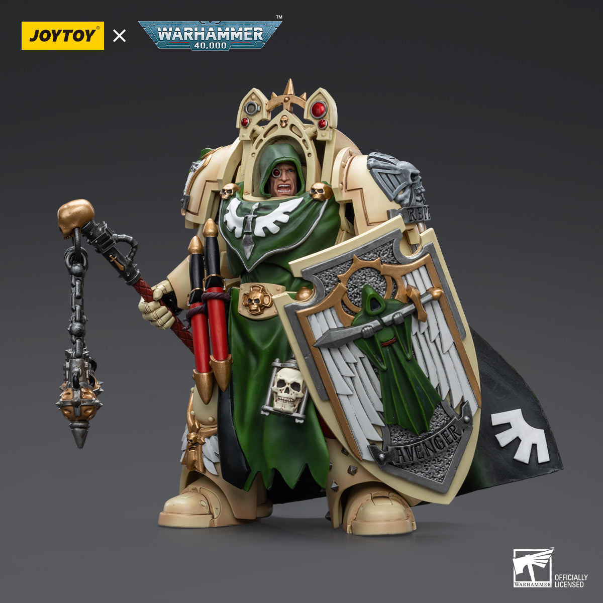 Warhammer Collectibles: 1/18 Scale Dark Angels Deathwing Knight Master with Flail of the Unforgiven