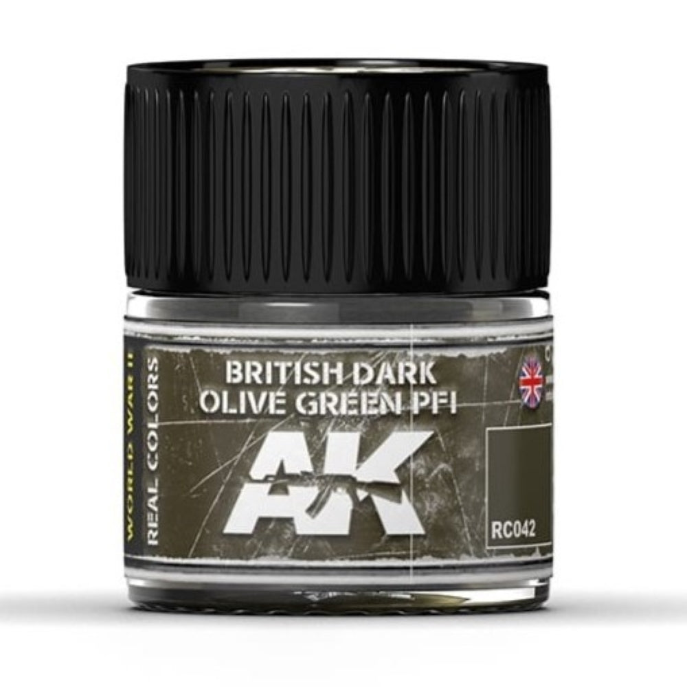 Ak Interactive Real Colors Acrylic Lacquer Paint 10ml - British Dark Olive Green PFI - Good Games