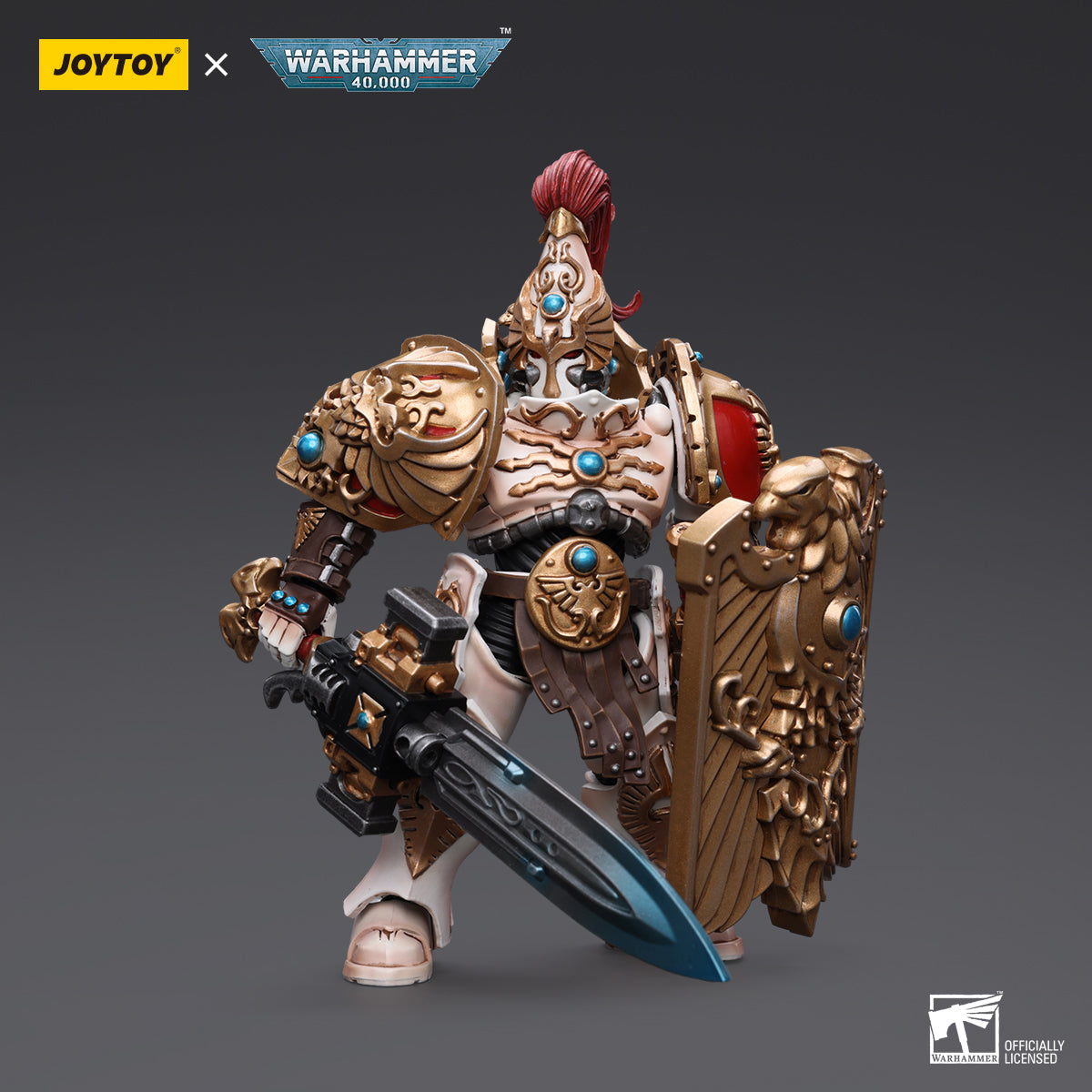 Warhammer Collectibles: 1/18 Scale Adeptus Custodes Solar Watch Custodian Guard with Sentinel Blade - Good Games
