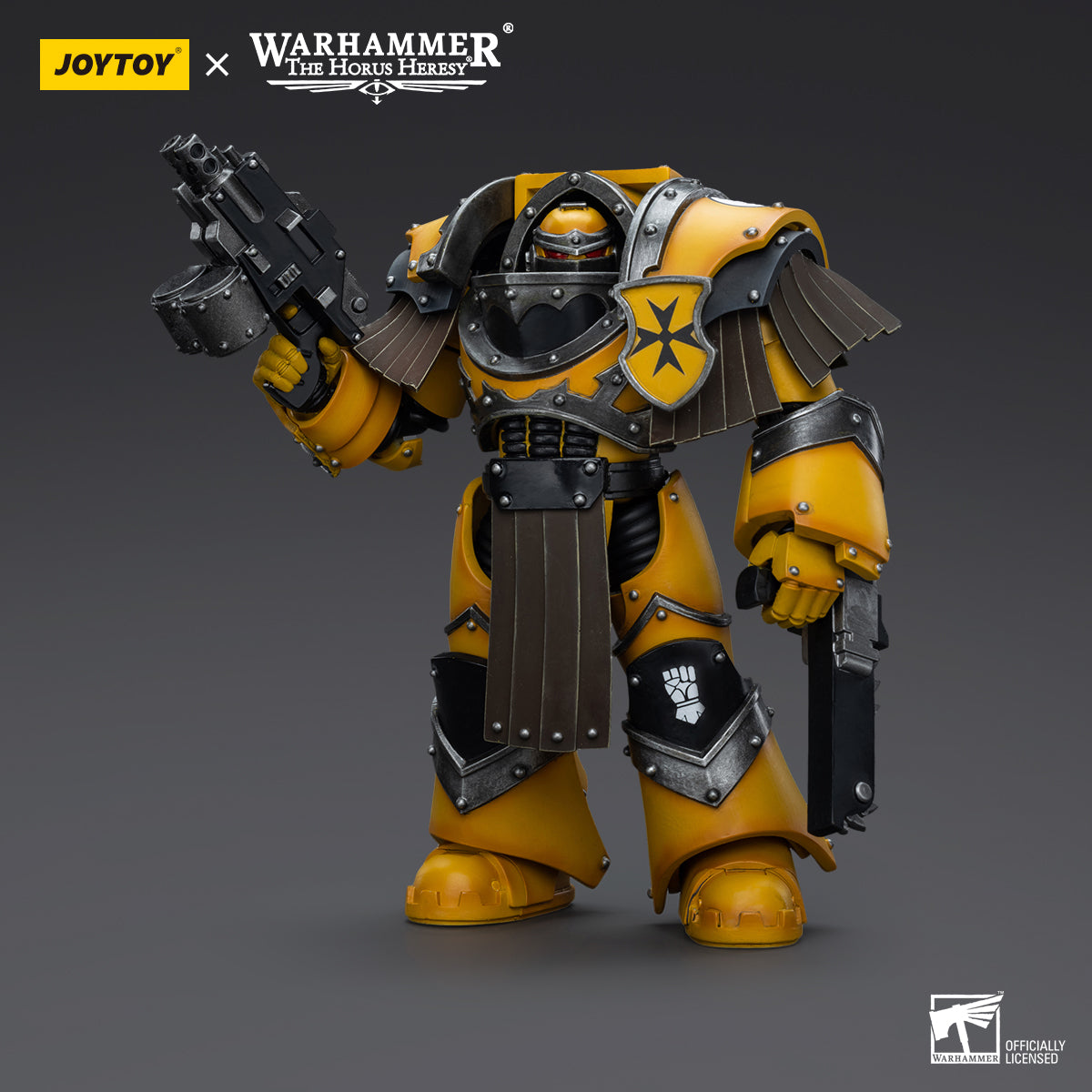 Warhammer Collectibles: 1/18 Scale Imperial Fists Legion Cataphractii Terminator Squad w/ Chainfist
