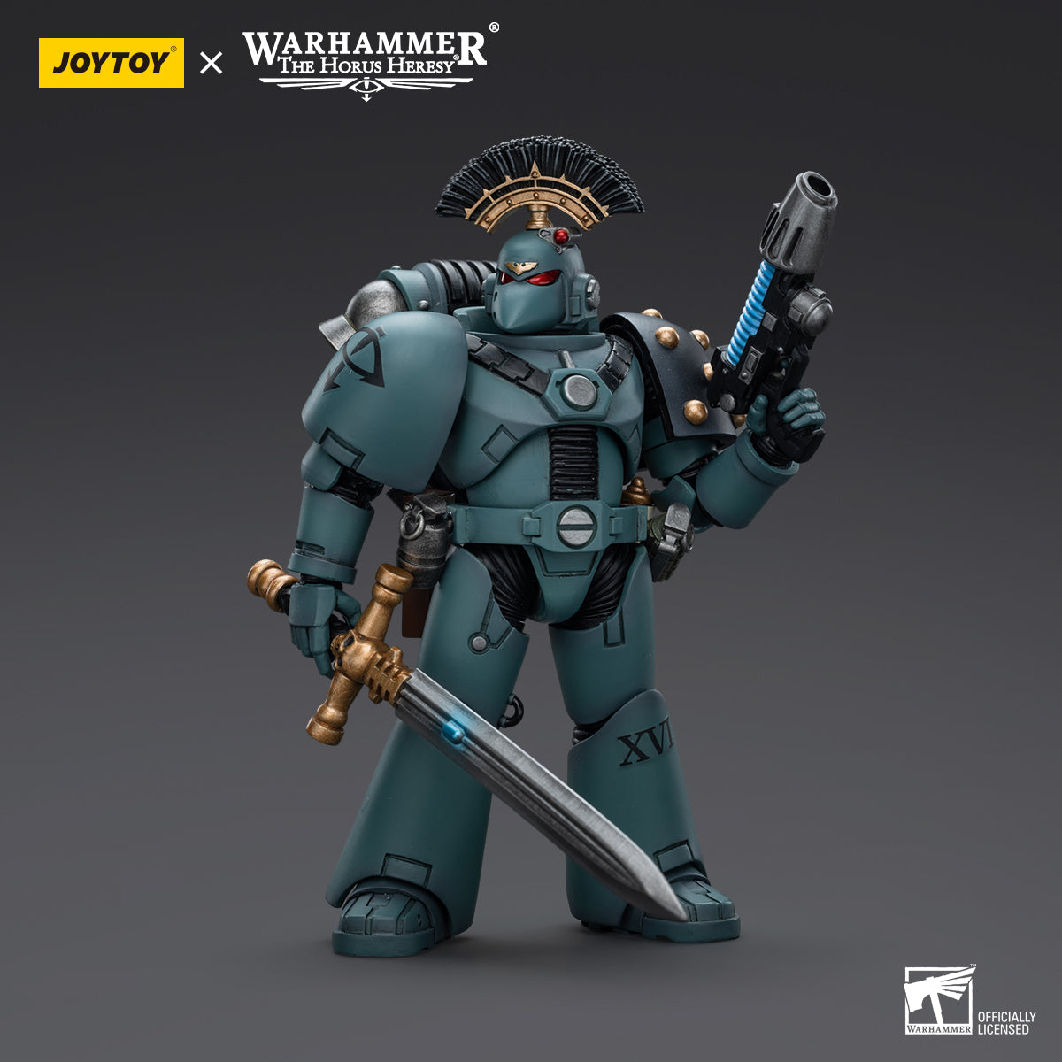 Warhammer Collectibles: 1/18 Scale Sons of Horus MKVI Tactical Squad Sergeant with Power Sword - Good Games