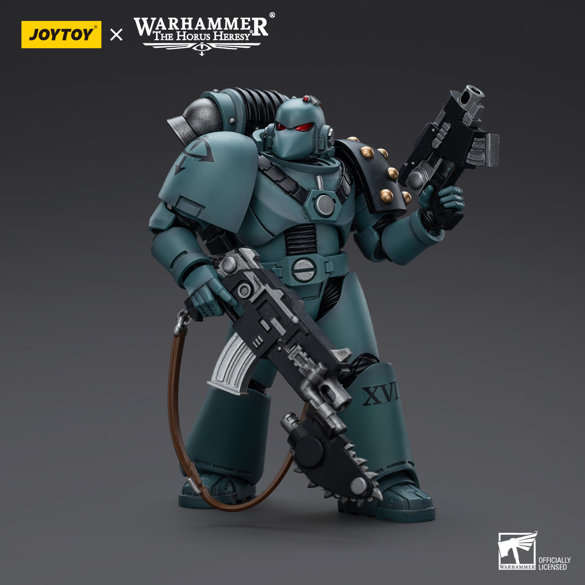 Warhammer Collectibles: 1/18 Scale Sons of Horus MKVI Tactical Squad Legionary w/ Bolter, Chainblade - Good Games