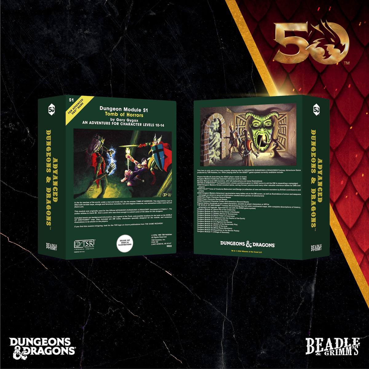 Beadle &amp; Grimms Classic Module Collection Tomb of Horrors Dice &amp; Accessories Set D&amp;D 50th