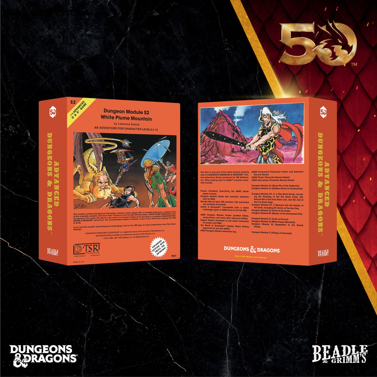 Beadle &amp; Grimms White Plume Mountain Dice &amp; Accessories Set D&amp;D 50th