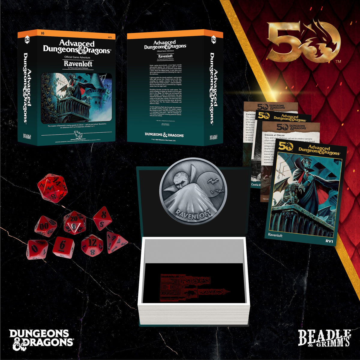 Beadle &amp; Grimms Ravenloft Dice &amp; Accessories Set D&amp;D 50th