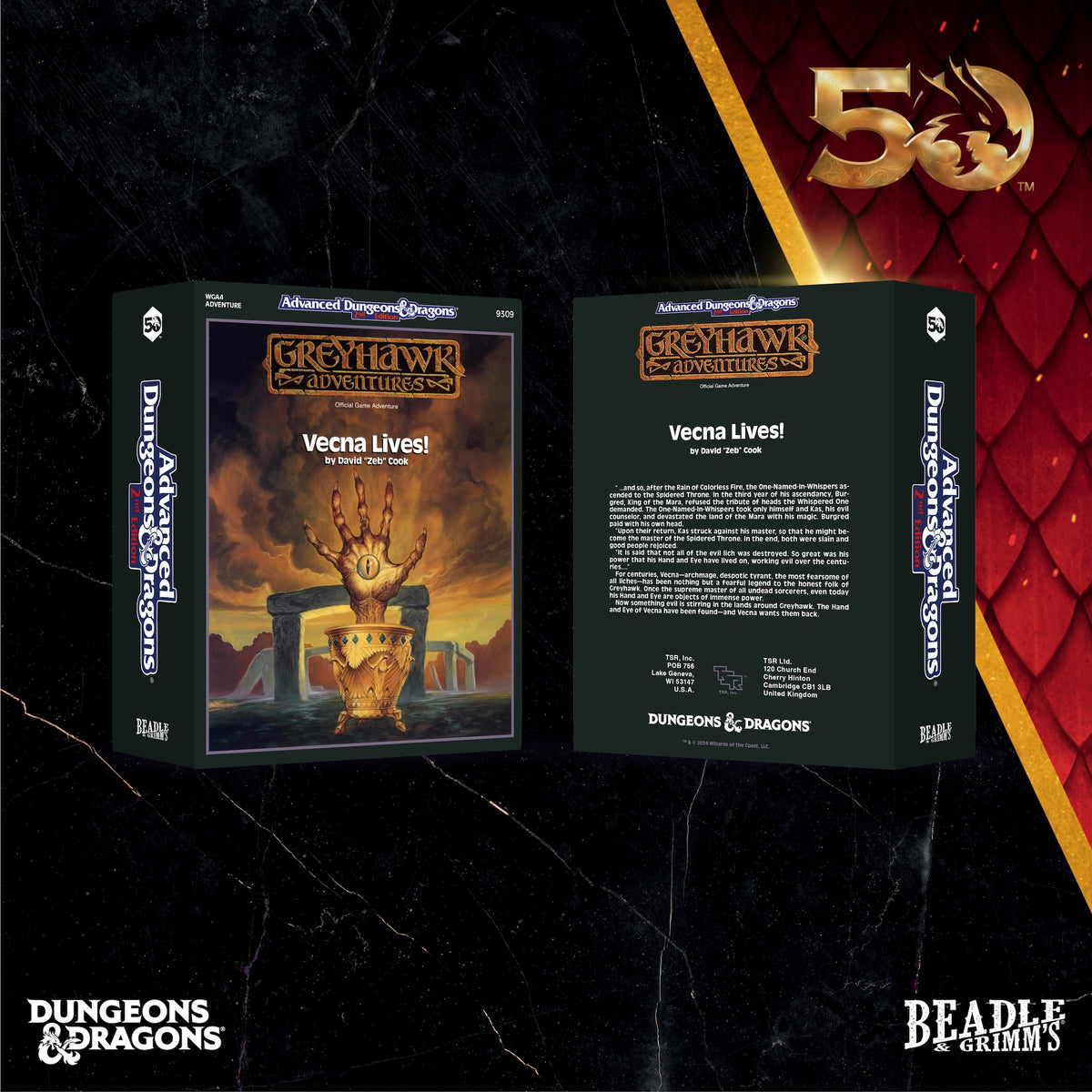 Beadle &amp; Grimms Vecna Lives Dice &amp; Accessories Set D&amp;D 50th