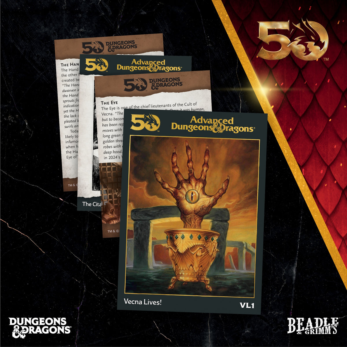 Beadle &amp; Grimms Vecna Lives Dice &amp; Accessories Set D&amp;D 50th