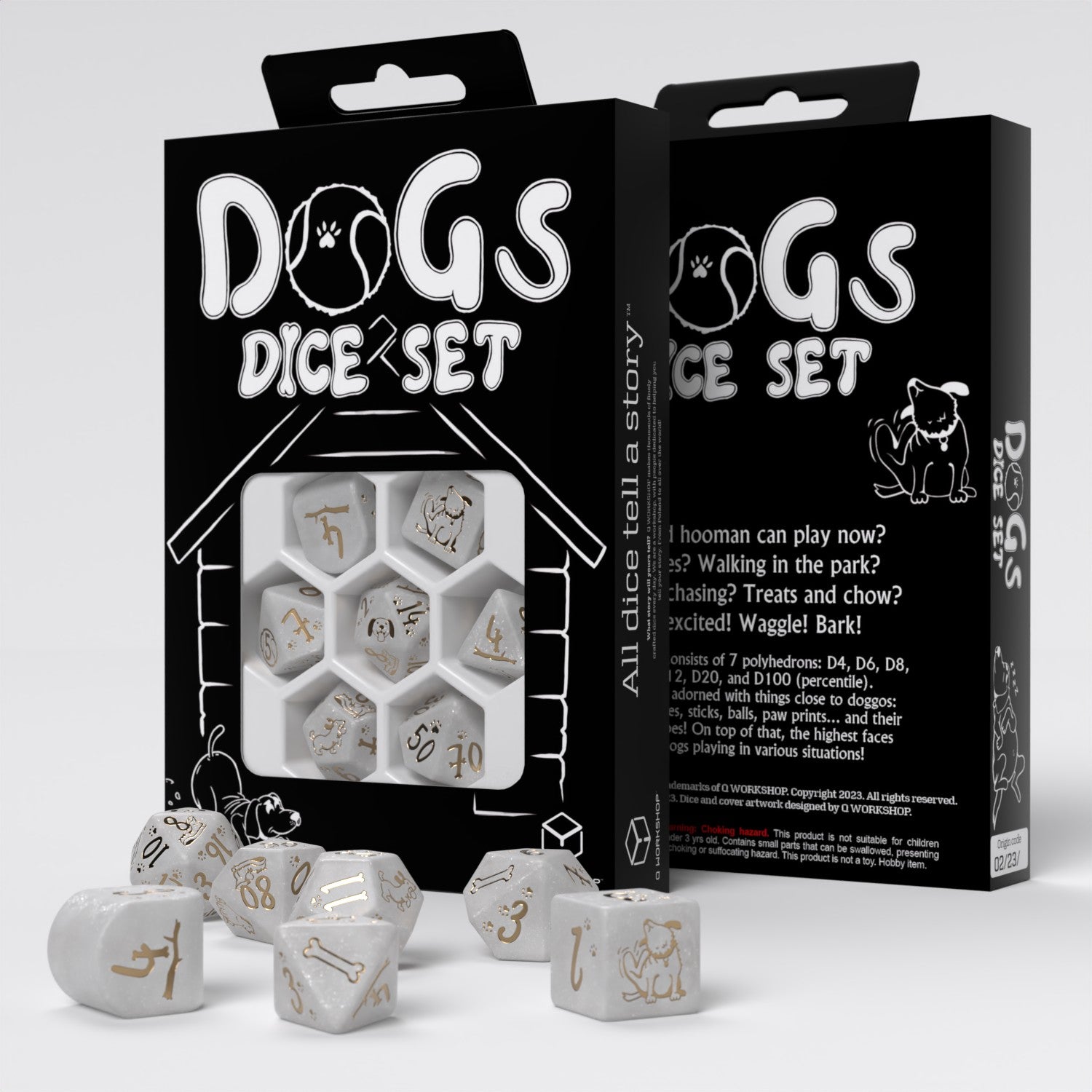 Q Workshop - Dog Dice Set - Charlie Dice Set 7 - Good Games