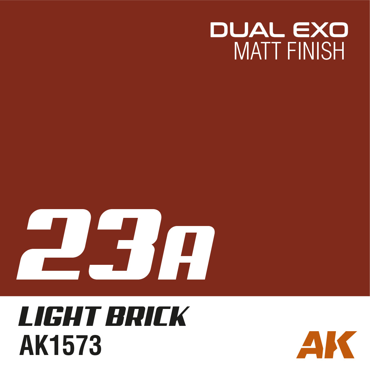 Light brick red matt finish paint Colour swatch for scale models part of the AK Interactive Dual Exo scenery set shade 23A