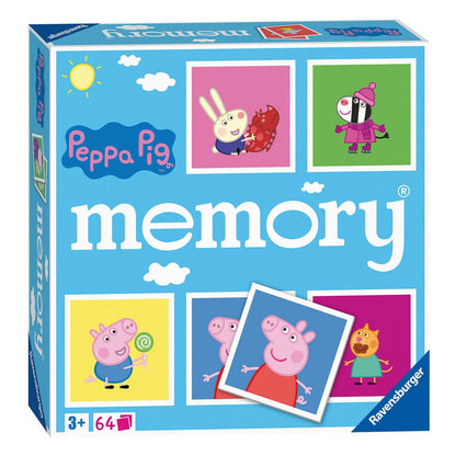 Peppa Pig Memory matching game box cover, showing Peppa and character cards