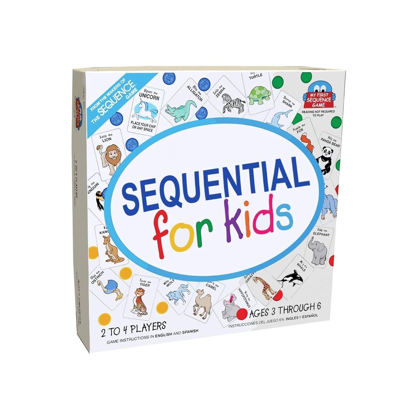 Sequential for Kids children's board game box with animal cards