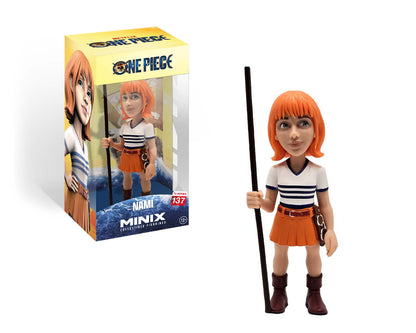 Boxed image of the figure inside branded One Piece packaging with Nami’s name on the front