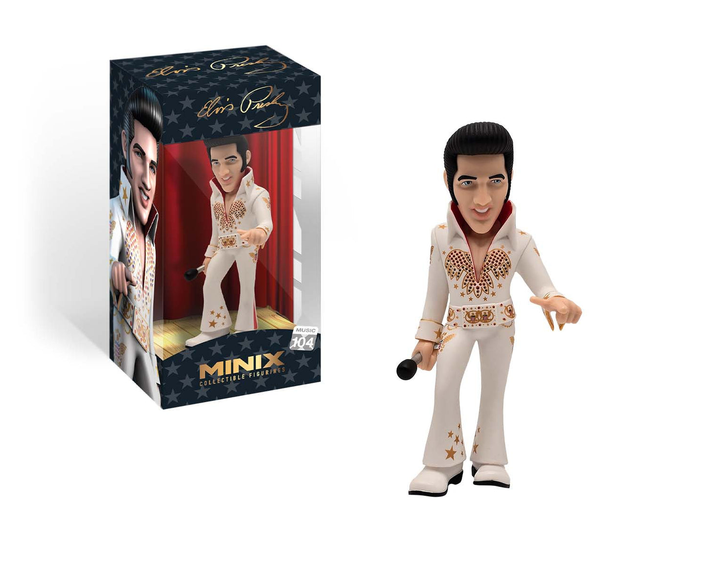 Rear of box showing stylized art of Elvis and product shots