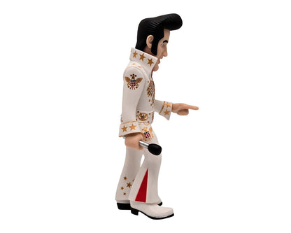 Rear view displaying golden belt and cape-like flared suit design