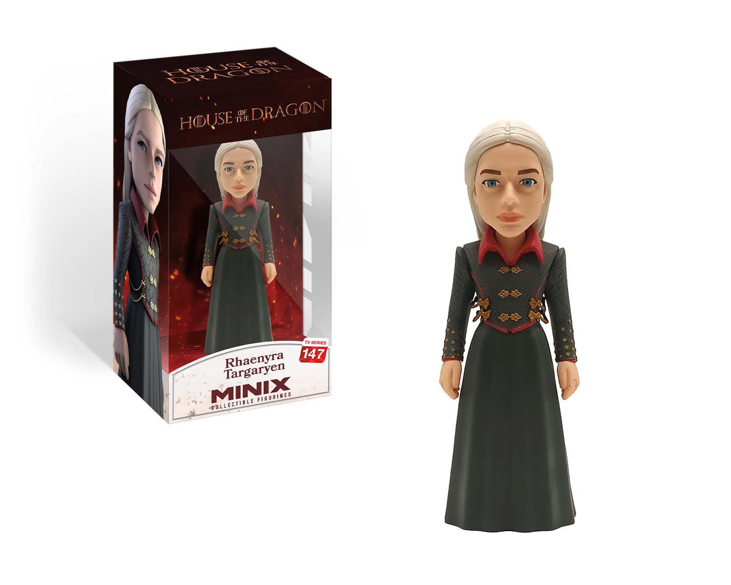 Figure in House of the Dragon box with Rhaenyra’s name and HBO branding