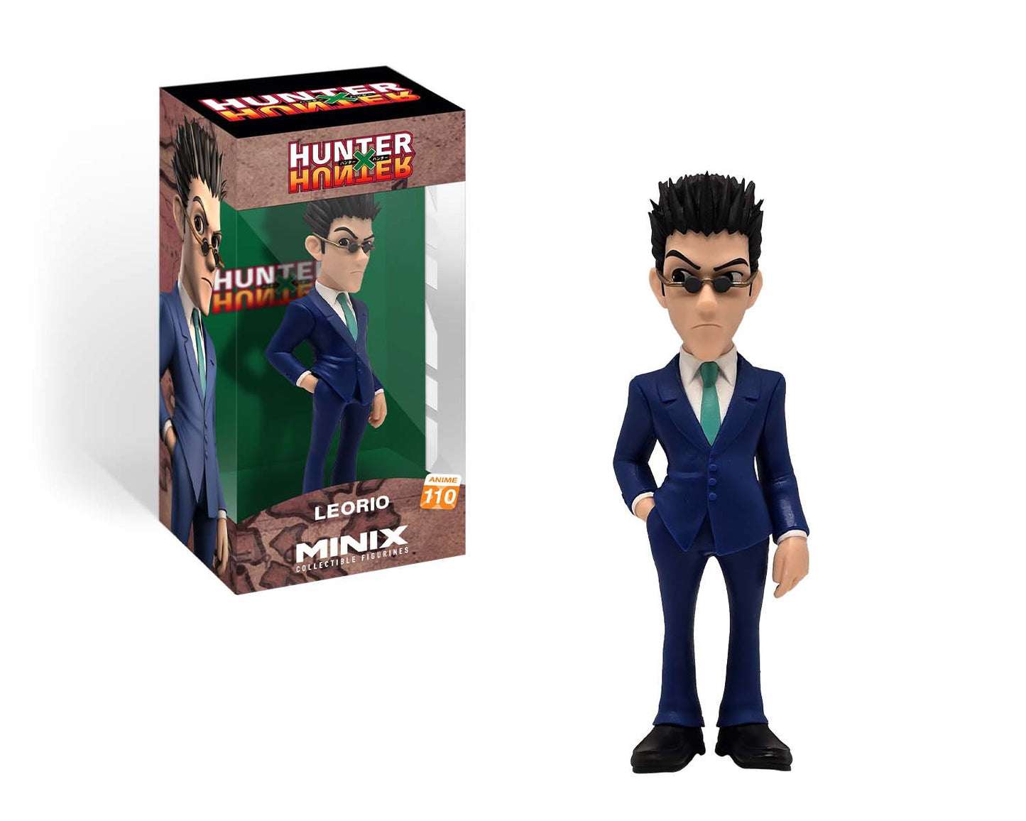 Figure inside Hunter x Hunter box featuring Leorio’s image and anime logo