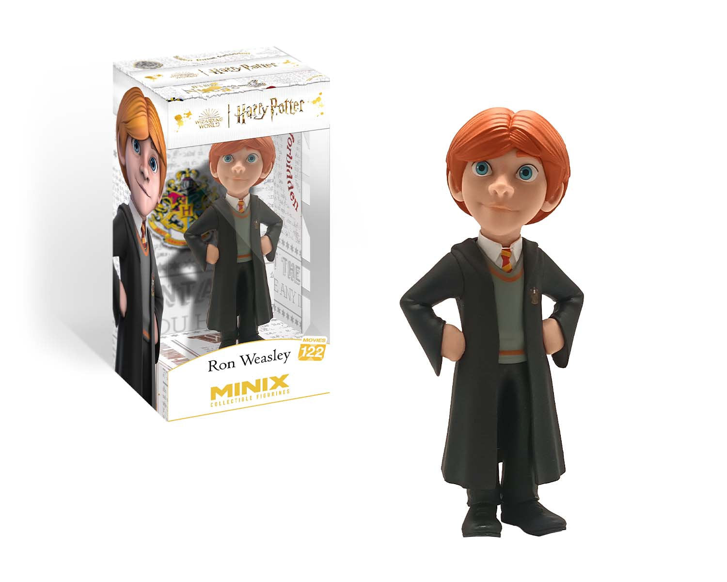 Figure packaged in Harry Potter-themed box with Ron's name and character art