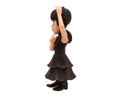 Rear angle showing braided pigtails and flowing dress details