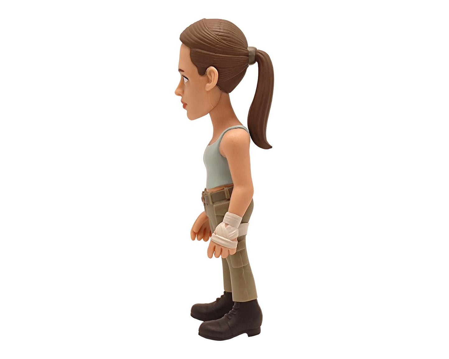 Rear view highlighting braid, backpack, and utility belt