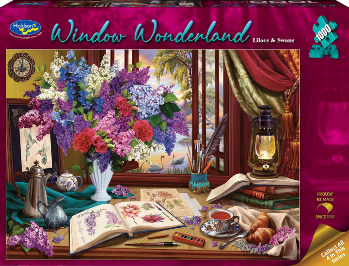 Holdson - Window Wonderland Lilacs And Swans 1000 Piece Jigsaw - Good Games