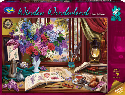 Holdson - Window Wonderland Lilacs And Swans 1000 Piece Jigsaw - Good Games