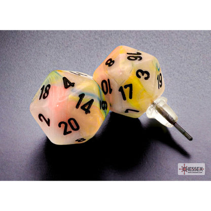 Chessex CHX 54506 Stud Earrings Festive Circus Mini-Poly d20 Pair (Preorder) - Good Games