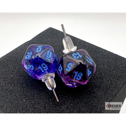 Chessex CHX 54510 Stud Earrings Nebula Nocturnal Mini-Poly d20 Pair (Preorder) - Good Games