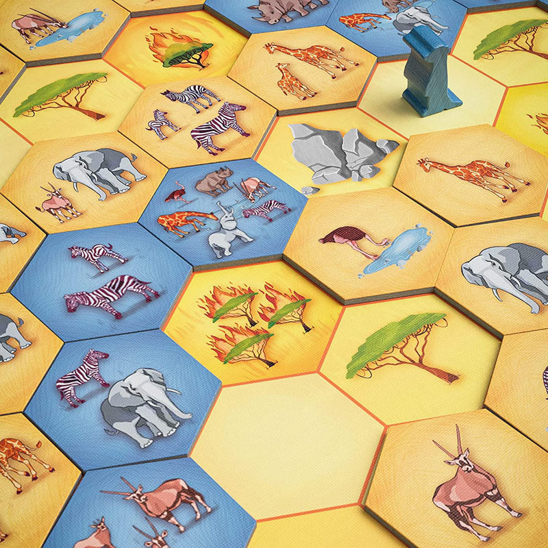 Savannah Park tile placement in progress showing herd movement and strategy