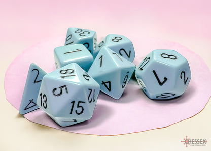 Chessex Opaque Polyhedral Pastel Blue/black 7-Die Set - CHX 25466 - Good Games