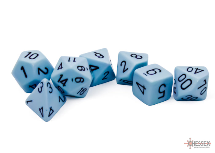 Chessex Opaque Polyhedral Pastel Blue/black 7-Die Set - CHX 25466 - Good Games