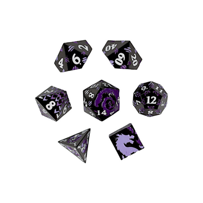 LPG Dice RPG Set Inscripted Dragon Purple - Good Games